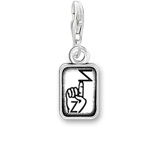 Sign Language Charm Pendant for Bracelets or Necklaces "Z"