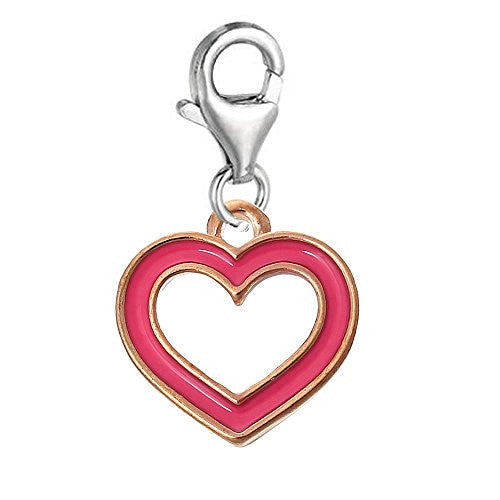Red Heart Clip On For Bracelet Charm Pendant for European Charm Jewelry w/ Lobster Clasp - Sexy Sparkles Fashion Jewelry