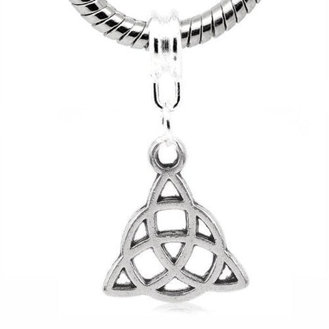 Triangle Celtic Knot Charm Dangle European Bead Compatible for Most European Snake Chain Bracelet - Sexy Sparkles Fashion Jewelry - 2