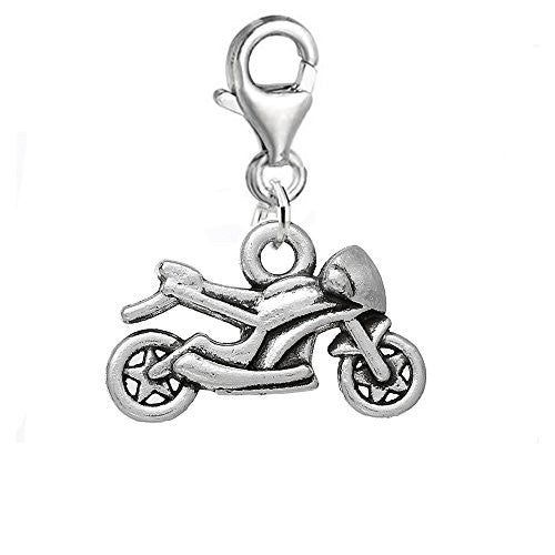 Motorcycle Bike Clip on Charm Pendant for European Charm Jewelry w/ Lobster Clasp - Sexy Sparkles Fashion Jewelry