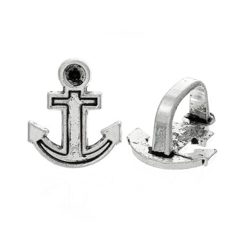 Anchor Charm Beads for Leather Bracelet/watch Bands or Wrist Bands - Sexy Sparkles Fashion Jewelry - 1