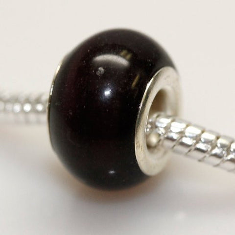 Cat's Eye Glass European Beads For Snake Chain Bracelet (Black) - Sexy Sparkles Fashion Jewelry - 2
