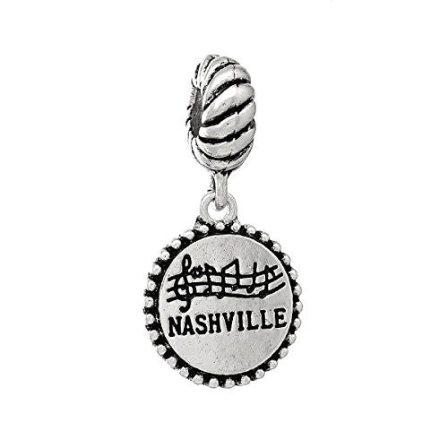 State Charm Bead Spacer (Nashville)Spacer Bead for European Snake Chain Charm Bracelet - Sexy Sparkles Fashion Jewelry - 1