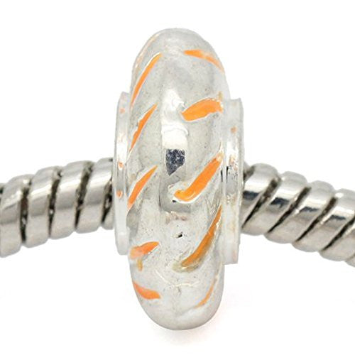 Round Floresent Bead Compatible for Most European Snake Chain BraceletFor Snake Chain Bracelet (Orange) - Sexy Sparkles Fashion Jewelry - 1