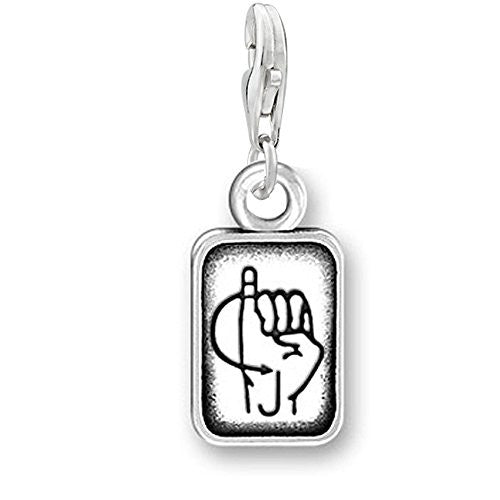 Sign Language Charm Pendant for Bracelets or Necklaces "J"