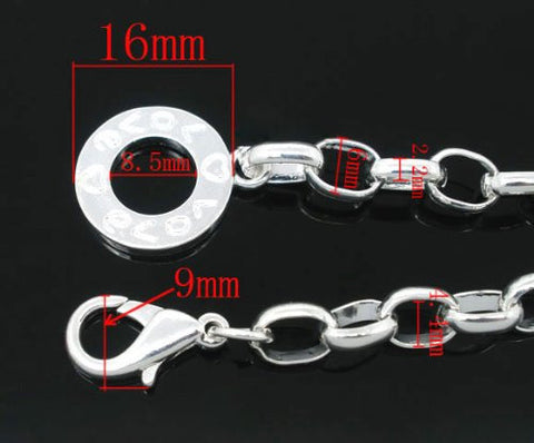 Silver Plated Bracelets Fit Link Chain Bracelet Charms 20cm - Sexy Sparkles Fashion Jewelry - 2