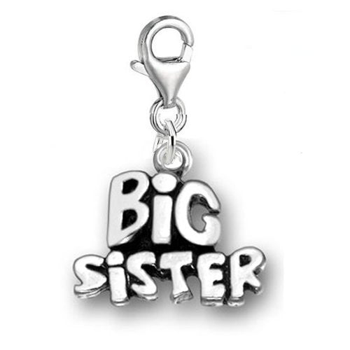 Clip on Big Sister Charm for European Clip on Charm Jewelry w/ Lobster Clasp
