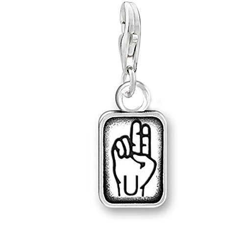 Sign Language Charm Pendant for Bracelets or Necklaces "U"