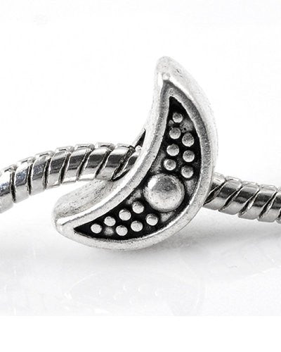 Moon Charm European Bead Compatible for Most European Snake Chain Bracelet