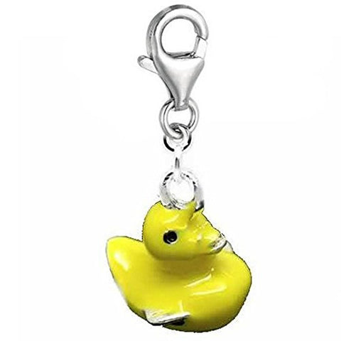 Clip on Duck Dangle Charm Pendant for European Clip on Charm Jewelry w/ Lobster Clasp - Sexy Sparkles Fashion Jewelry - 1
