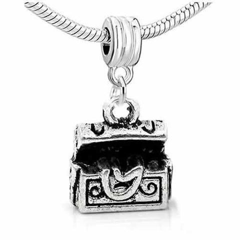 Treasure Chest 3d Dangle Charm European Bead Compatible for Most European Snake Chain Bracelet - Sexy Sparkles Fashion Jewelry - 2