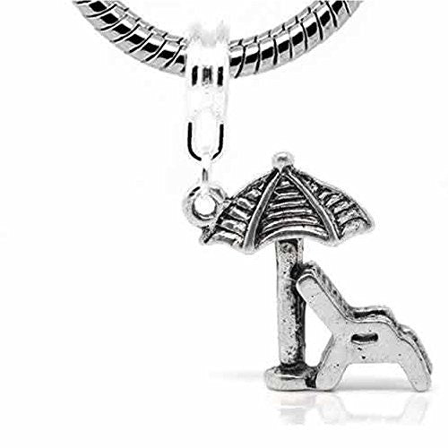 Beach Chair Charm Dangle Bead Spacer for Snake Chain Charm Bracelet - Sexy Sparkles Fashion Jewelry - 1