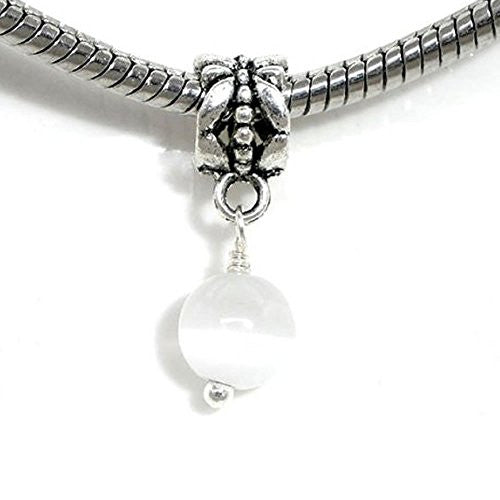 Cat's Eye Glass European Style European Bead Compatible for Most European Snake Chain Charm Bracelet - Sexy Sparkles Fashion Jewelry - 1