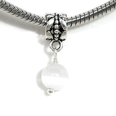 Cat's Eye Glass European Style European Bead Compatible for Most European Snake Chain Charm Bracelet - Sexy Sparkles Fashion Jewelry - 1