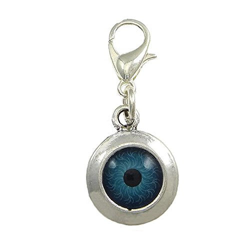 Evil Eye Bead Clip on Pendant for European Charm Jewelry w/ Lobster Clasp