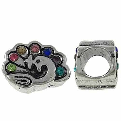 Peacock European Bead Compatible for Most European Snake Chain Bracelet - Sexy Sparkles Fashion Jewelry - 1