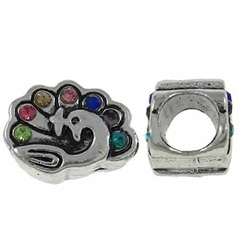 Peacock European Bead Compatible for Most European Snake Chain Bracelet - Sexy Sparkles Fashion Jewelry - 1