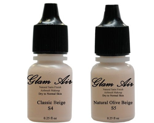 Glam Air Airbrush Water-based Foundation in Set of Two (2) Assorted Light Satin Shades (For Normal to Dry Light/Fair Skin)S4-S5
