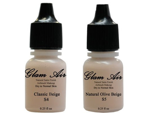 Glam Air Airbrush Water-based Foundation in Set of Two (2) Assorted Light Satin Shades (For Normal to Dry Light/Fair Skin)S4-S5 - Sexy Sparkles Fashion Jewelry - 1