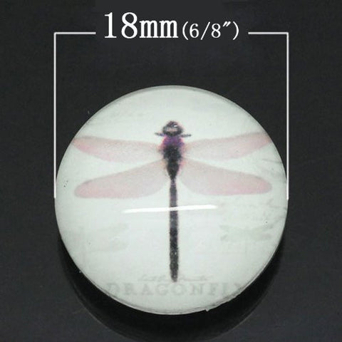 Dragonfly Glass Chunk Charm Button Fits Chunk Bracelet 18mm for Noosa Style Bracelet - Sexy Sparkles Fashion Jewelry - 3