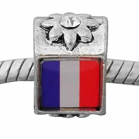 France Flag Charm European Bead Compatible for Most European Snake Chain Bracelet - Sexy Sparkles Fashion Jewelry - 2