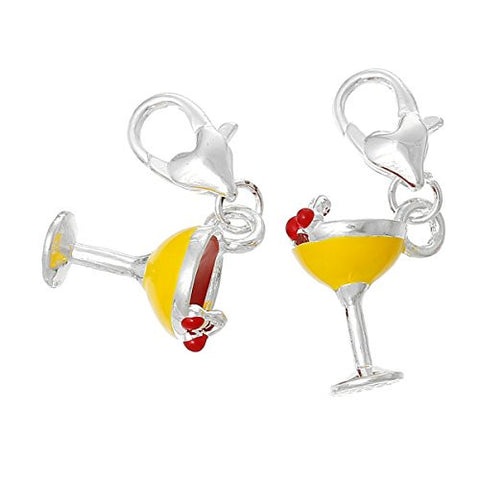 Martini Drink Clip On For Bracelet Charm Pendant for European Charm Jewelry w/ Lobster Clasp - Sexy Sparkles Fashion Jewelry - 2