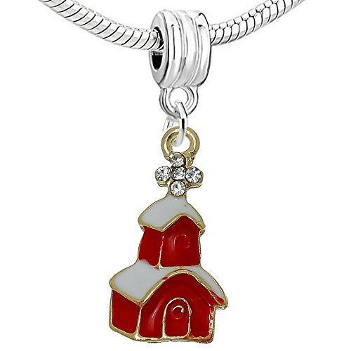 Christmas Village Dangle Charm Bead for European Snake Chain Charm Bracelet - Sexy Sparkles Fashion Jewelry