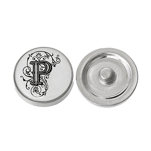 Alphabet Letter P Chunk Snap Button or Pendant Fits Snaps Chunk Bracelet - Sexy Sparkles Fashion Jewelry - 1