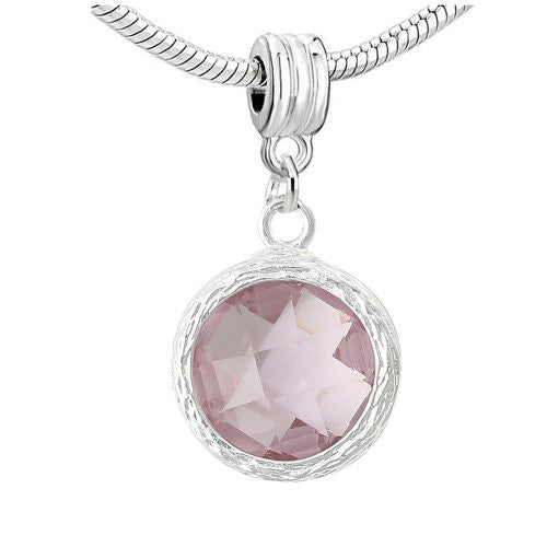 Round Rhinestone Birthstone Charms for Snake Chain Charm Bracelet (June) - Sexy Sparkles Fashion Jewelry