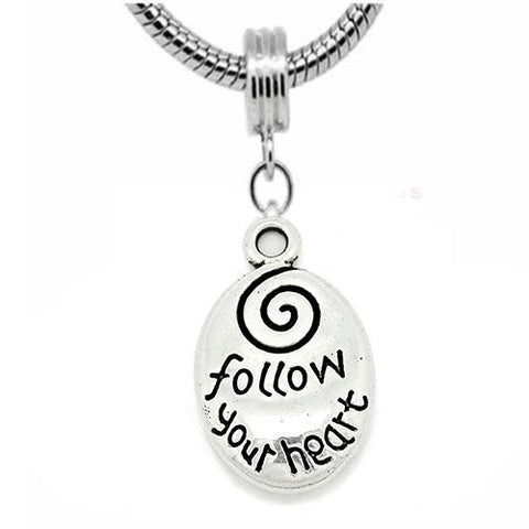 Follow Your Heart Charm Dangle European Bead Compatible for Most European Snake Chain Bracelet - Sexy Sparkles Fashion Jewelry - 2