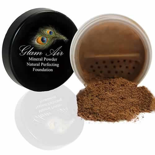 Glam Air Mineral Foundation, Natural Perfection Powder Foundation Compare with Bare Minerals and MAC Mineralize (DARK) - Sexy Sparkles Fashion Jewelry - 1