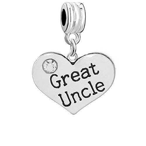 Heart Uncle Charm Bead For Most European Snake Chain Bracelet - Sexy Sparkles Fashion Jewelry