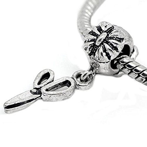 Scissors European Bead Compatible for Most European Snake Chain Bracelet - Sexy Sparkles Fashion Jewelry - 1