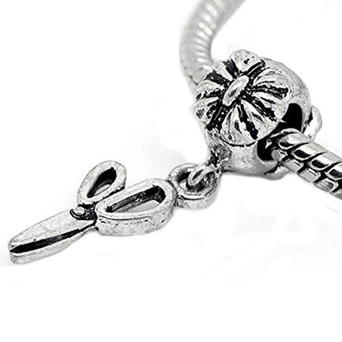 Scissors European Bead Compatible for Most European Snake Chain Bracelet - Sexy Sparkles Fashion Jewelry - 1