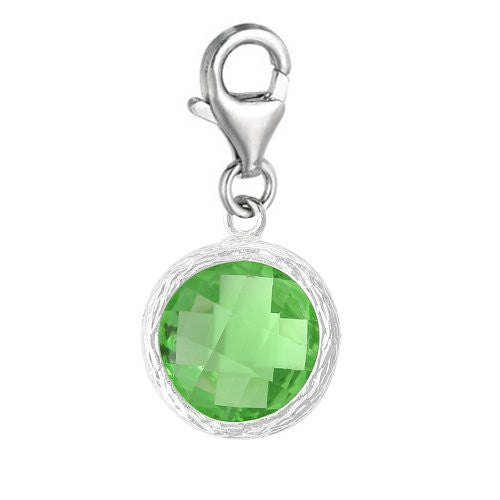 Clip on August Birthstone Charm Dangle Pendant for European Clip on Charm Jewelry w/ Lobster Clasp - Sexy Sparkles Fashion Jewelry