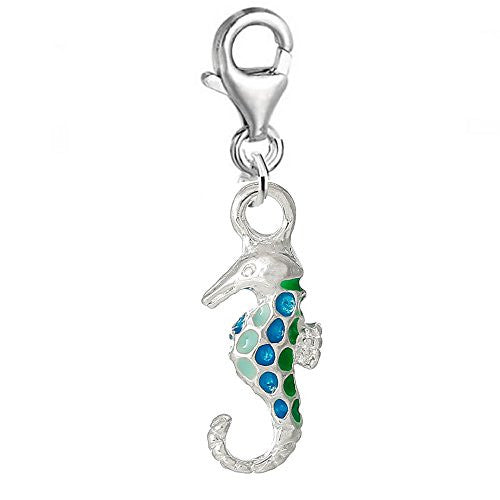 3 D Clip On For Bracelet Charm Pendant for European Charm Jewelry w/ Lobster Clasp (Seahorse) - Sexy Sparkles Fashion Jewelry
