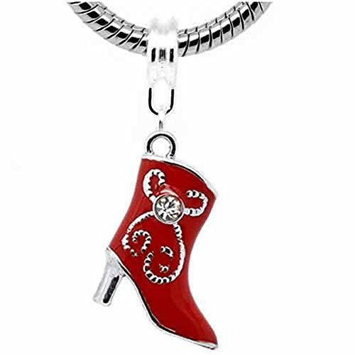 Cowboy Boot European Bead Compatible for Most European Snake Chain Bracelet - Sexy Sparkles Fashion Jewelry - 1