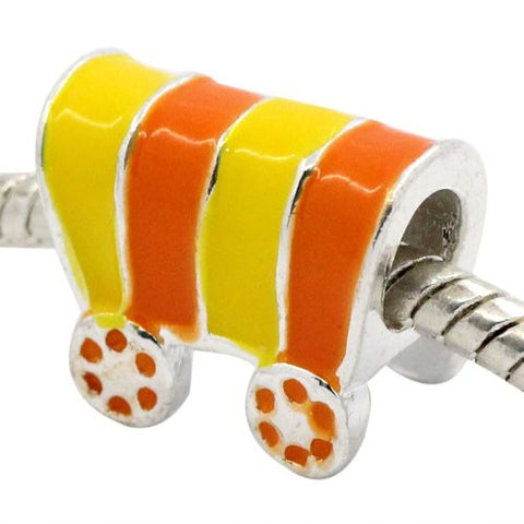 Enamel Carriage Spacer European Bead Compatible for Most European Snake Chain Bracelet - Sexy Sparkles Fashion Jewelry - 2