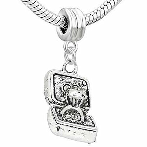Engagement Wedding Ring in Gift Box European Bead Compatible for Most European Snake Chain Bracelet - Sexy Sparkles Fashion Jewelry - 1