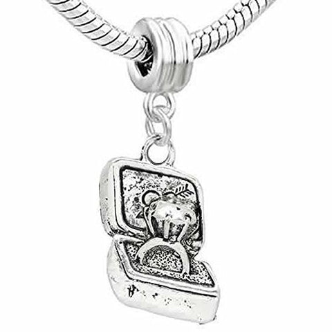 Engagement Wedding Ring in Gift Box European Bead Compatible for Most European Snake Chain Bracelet - Sexy Sparkles Fashion Jewelry - 1