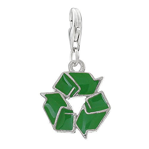 Recycling Green Clip on for Bracelet Charm Pendant for European Charm Jewelry with Lobster Clasp - Sexy Sparkles Fashion Jewelry
