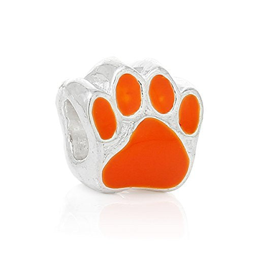 Orange Bear Paw Charm Bead - Sexy Sparkles Fashion Jewelry - 1