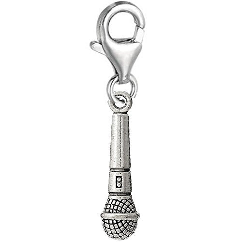 Microphone Clip On Pendant for European Charm Jewelry w/ Lobster Clasp - Sexy Sparkles Fashion Jewelry