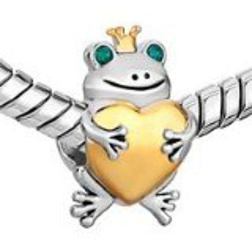 Frog With Crown and Heart Charm For Most European Snake Chain Bracelet - Sexy Sparkles Fashion Jewelry - 1