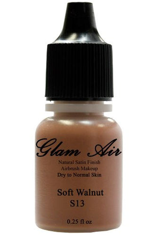 Set of Three (3) Airbrush Makeup Foundations Satin S13 Soft Walnut, S14 Toasted Walnut, S15 Summer Bronze Water-based Makeup Lasting All Day 0.25 Oz Bottle By Glam Air - Sexy Sparkles Fashion Jewelry - 2