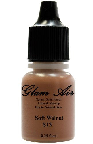 Airbrush Makeup Foundation Satin S13 Soft Walnut Water-based Makeup Lasting All Day 0.25 Oz Bottle