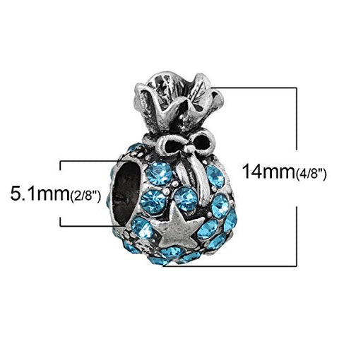 Christmas Gift Bag Charm Bead for European Snake Chain Charm Bracelet - Sexy Sparkles Fashion Jewelry - 2