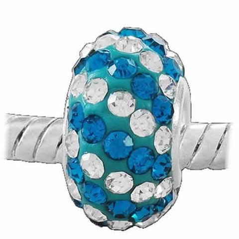 White and Clear  Crystal Charm Spacer European Bead Compatible for Most European Snake Chain Bracelet - Sexy Sparkles Fashion Jewelry - 2