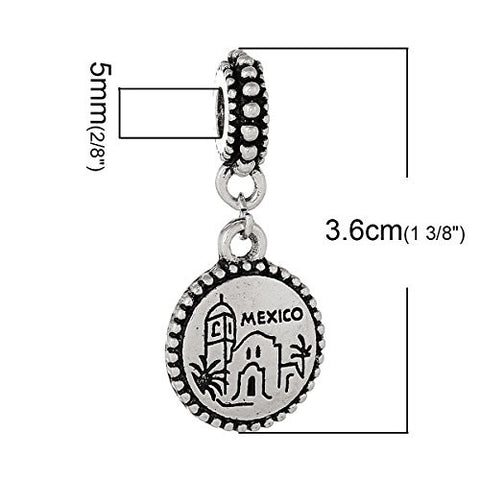 State Charm Bead Spacer (Mexico)Spacer Bead for European Snake Chain Charm Bracelet - Sexy Sparkles Fashion Jewelry - 3