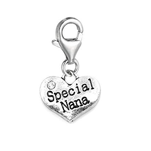 Clip on Special Nana Dangle Charm Pendant for European Clip on Charm Jewelry w/ Lobster Clasp - Sexy Sparkles Fashion Jewelry